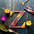Wood letter Z