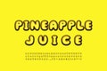 Bright yellow alphabet cartoon bubble font. Stylized retro style for food design. Uppercase and lowercase letters