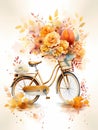 Birthday Bike - A Bicycle With Flowers In A Basket Royalty Free Stock Photo