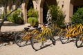 California Travel Series - Yellow Bicycles for Rent at Allegretto Vineyard Resort in Paso Robles Royalty Free Stock Photo