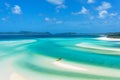 Bright yellow boat on tropical island beach