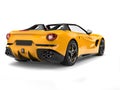 Bright yellow cabrio sports car - back view