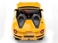 Bright yellow cabrio sports car - top down view