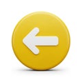 Bright Yellow Circular Button with a White Left- Pointing Arrow Icon on a White Background Royalty Free Stock Photo