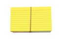Bright Yellow Colored Stack Index Cards Wrapped With Rubber Band Royalty Free Stock Photo