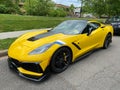 Bright Yellow Corvette Sports Car