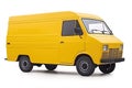 Yellow Delivery Van Isolated on White Background, Generative AI