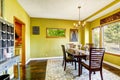 Bright yellow dining room Royalty Free Stock Photo