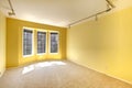 Bright yellow empty room