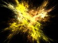 Bright yellow explosion abstract fractal effect light background