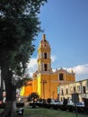 Bright yellow facade of the San Apostolo church Royalty Free Stock Photo