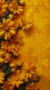 Bright Yellow Flowers on Vibrant Textured Background Summer Vibes, Fresh Blossoms, Botanical Beauty, Nature Yellow Hues