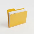 Bright Yellow Folder Icon with Stacked Documents on White Background file paperwork Royalty Free Stock Photo
