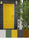 Bright Yellow Front Door With Color theme