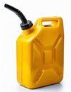 Bright yellow fuel container designed for safe and easy fuel storage and transportation Royalty Free Stock Photo