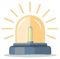 Bright yellow glowing alert light icon with rays emergency warning symbol Royalty Free Stock Photo