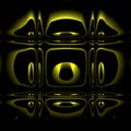 few distortion design in yellow gold on a black background in the ice-cube style Royalty Free Stock Photo