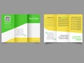 Bright yellow green trifold brochure.