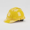 Yellow Hard Hat Safety Helmet Isolated on White Background construction work Royalty Free Stock Photo