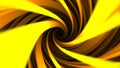 Bright yellow helix, endless rotation on abstract seamless loop background. Hypnotic spinning funnel with wide orange