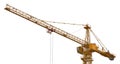 Bright yellow isolated hoisting crane Royalty Free Stock Photo