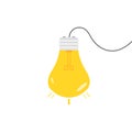 A bright yellow light bulb flat icon Royalty Free Stock Photo