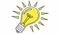 Bright Yellow Light Bulb Idea Symbol Vector, vector design Generative AI Royalty Free Stock Photo