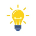 Bright Yellow Light Bulb Illustration Symbolizing Innovation, New Ideas, and Creative Solutions Royalty Free Stock Photo