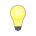 Bright Yellow Light Bulb Object Illustration