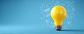 The Bright Yellow Lightbulb Representing Creative Ideas and Innovation.AI generated image Royalty Free Stock Photo