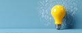 The bright yellow lightbulb shining with creative ideas and inspiration..AI generated image Royalty Free Stock Photo