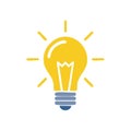 Bright Yellow Lightbulb Shining Representing an Idea or Innovation Concept Vector Illustration Royalty Free Stock Photo
