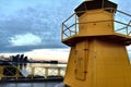 Yellow Lighthouse by the Sea â ReykjavÃ­k, Iceland Royalty Free Stock Photo