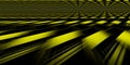 bright yellow lined pattern and geometric repeating design on black background Royalty Free Stock Photo