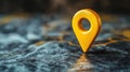 Bright Yellow Location Marker Pin with a Simple and Clean Design Ideal for Maps, Navigation, and GPS Applications