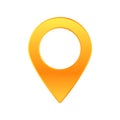 Bright yellow location pin symbolizing navigation and mapping services