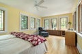 Bright yellow master bedroom Royalty Free Stock Photo