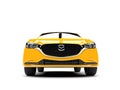 Bright yellow Mazda 6 2018 - 2021 model - front view closeup shot