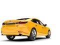 Bright yellow Mazda 6 2018 - 2021 model - rear view closeup shot