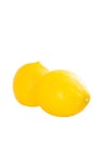 Bright Yellow Meyer Lemons On White Background