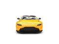 Bright yellow modern electric sport car - front view Royalty Free Stock Photo