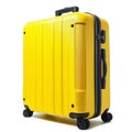 Bright Yellow Modern Suitcase Isolated on White Background. Generative ai Royalty Free Stock Photo