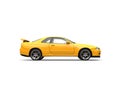 Bright yellow modern urban sports car - side view Royalty Free Stock Photo