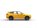 Bright yellow modern 4x4 SUV - side view Royalty Free Stock Photo