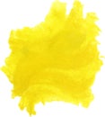 A bright yellow oil paint vector spot on a white background