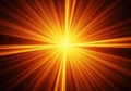 Bright yellow and orange starburst explosion of light Royalty Free Stock Photo