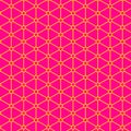 Bright pink yellow geometric oriental seamless pattern