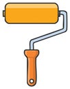 Bright yellow paint roller illustration for home improvement and renovation projects Royalty Free Stock Photo