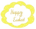 Bright yellow patterned Easter card