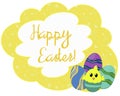 Bright yellow patterned Easter card